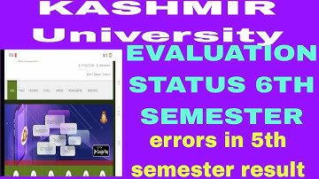 BG. 6TH SEMESTER EVALUATION STATUS UPDATE AND ERROR IN 5TH SEMESTER EVALUATION. KU. NOTIFICATION.