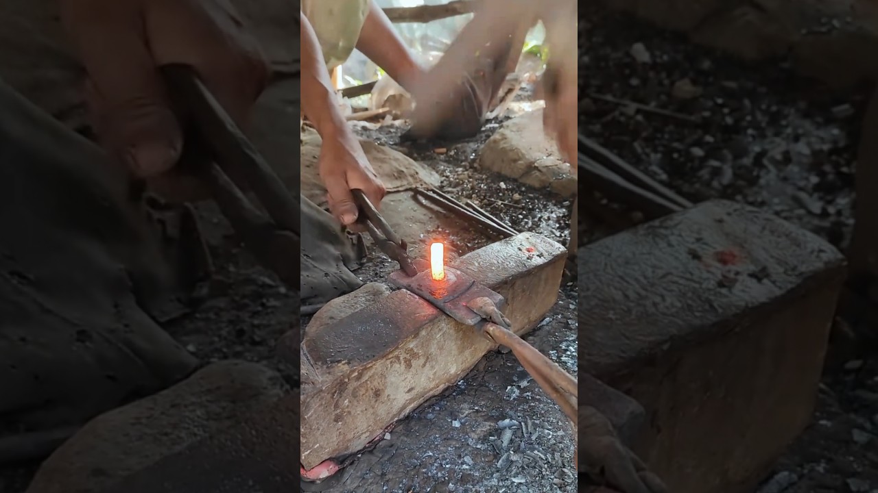 How Fast a Blacksmith Makes a Nail 🎉  Amazing Forging Skill in Action 👍 