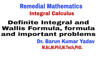Integration |Definite Integral |Wallis formula |Remedial Mathematics |Part 7| #barunmaths #pharmd