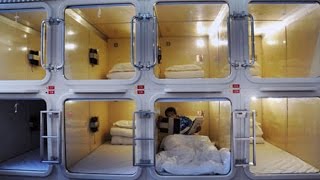 Capsule Hotel in Tokyo, Japan