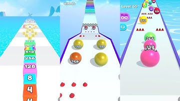 Jelly Tube Run vs Ball Merge 2048 vs Ball Run 2048 3 in one Gameplay Run & Merge