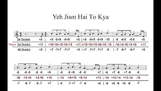 Ye Jism Hai To Kya - Ali Azmat Mızıka Tab & Nota - Vahid Mohammadi Cover