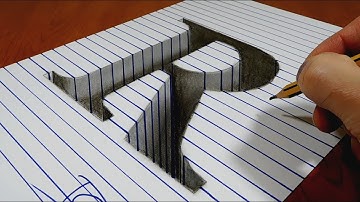 Draw a Letter R Hole on Line Paper   3D Trick Art