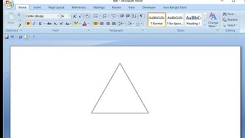 How to draw triangle in word