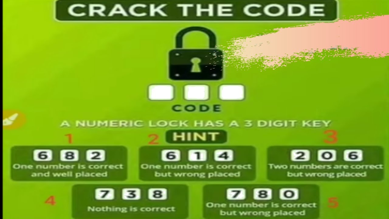 Crack The Code, Solution with Simple Concept Explanation, Brain Teasers