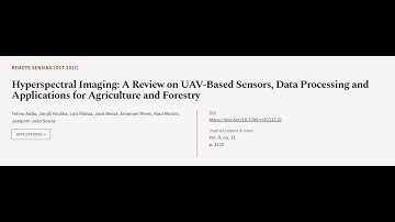 Hyperspectral Imaging: A Review on UAV-Based Sensors, Data Processing and Application... | RTCL.TV