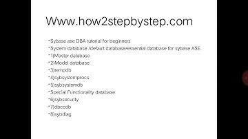 System database or default database or essential dstabase in aseSybase ase DBA tutorial for beginner