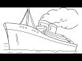 How to draw titanic ship easily step by step  cruise ship drawing for beginners