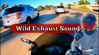 Crispy exhaust through San Diego - Yamaha R6