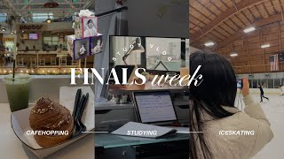 finals week vlog | study with me, unboxing albums, iceskating, cafehopping in LA!