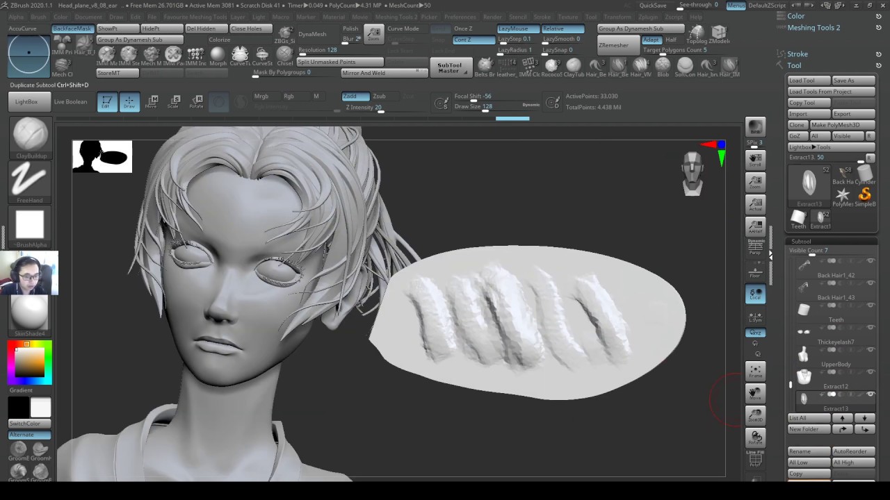 turn on backface masking zbrush