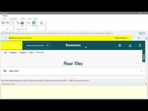 scraping bunnings.com.au product data using WebHarvy