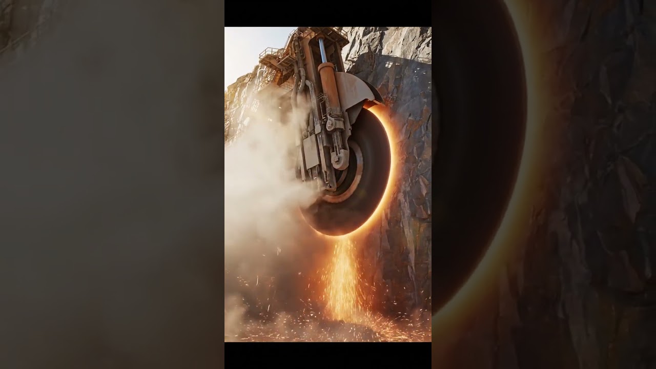 Make giant size stone cutter cut stone 