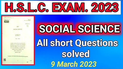 HSLC Exam.2023 Social Science Question Paper solution /Assam HSLC exam 2023/Social Science
