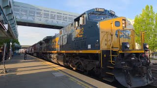  (Northbound) CSX 7302 blasts through Auburn Station and a nice chill crew 😀 (LUCKY CATCH)