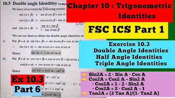 Double Angle Identities | Half Angle Identities | Triple Angle Identities | Hindi | Urdu | Part 6