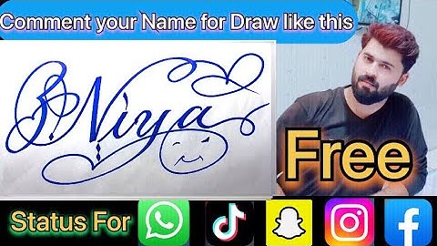 Niya Name Signature Calligraphy Status | How to Cursive write with cut Marker #niya @Niya