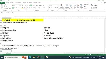 BATCH 5: SAP S/4 HANA FICO OVERVIEW SESSION - 08