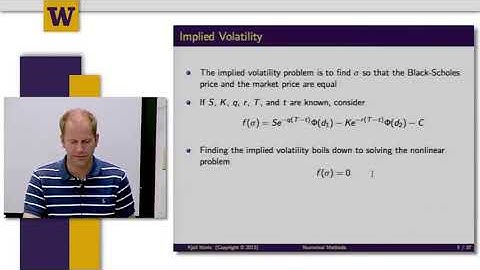 Mathematical Methods for Quantitative Finance || 02 W8 1  Implied Volatility 17 41