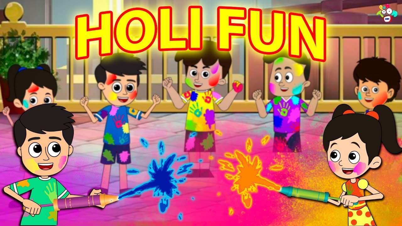 The Holi Fun | Happy Holi | Animated Stories | English Cartoon | Stories |  Moral Stories - YouTube