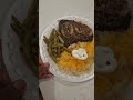 Steak, taters n green beans! bon appetit 😋👌🏽💜
