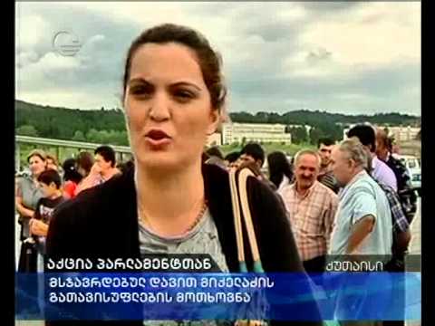 პატიმარ დავით მიქელაძის ახლობლებმა პარლამენტთან აქცია გამართეს