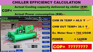 Chiller efficiency calculation Step by step calculation with example in HINDI | Part2 Video | COP