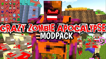 🔥 Crazy Zombie Apocalypse Modpack For MCPE/Bedrock Edition In Hindi 