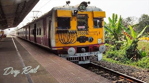 Old but Strikingly beautiful EMU Local train made high speed arrival and departure