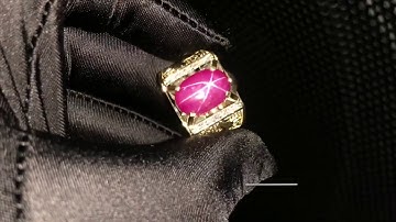 Nhẫn Nam ruby sao Hoạ Tiết con giáp 3D Nổi - Đá ruby sao nét yên Bái của a khách BĐS - IRUBY