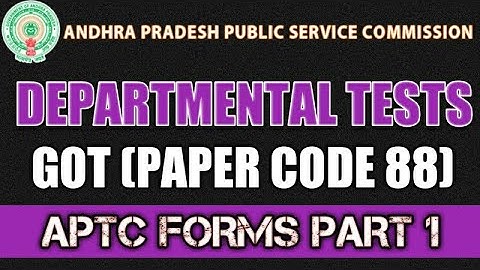 APTC FORMS PART 1: EOT : DEPARTMENTAL TESTS MATERIAL