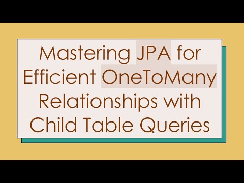 Mastering JPA for