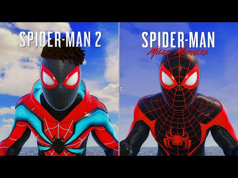 SPIDER-MAN 2 vs MILES MORALES VS SPIDER-MAN 1 - Physics and Details  Comparison (PS5) 