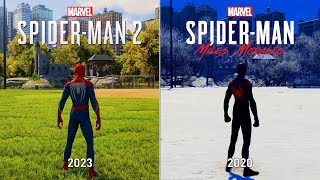 Marvel's SpiderMan 2 vs Mavel's SpiderMan Miles Morales | Physics and Details Comparison