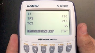 Factorial, permutaciones y combinaciones en Calculadora Casio fx-9750GII