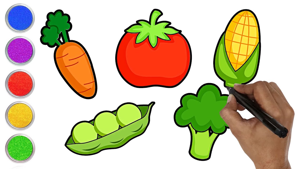 How to draw vegetables in an easy way for kids! | Cute easy drawings, Vegetable  drawing, Easy drawings