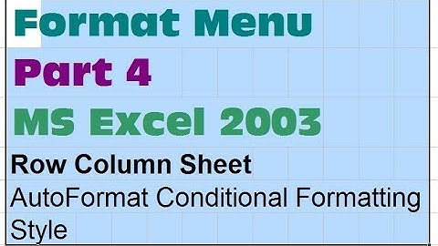 19- How to Use The Format Menu In Ms Excel 2003 - in Urdu/Hindi - Part 4 - Lunar Computer College