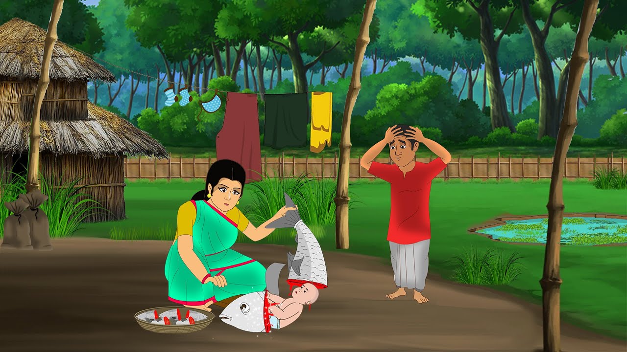 मछली के पेट में मानव बच्चा | Hindi Story | Hindi Kahani | Moral Stories | cartoon story