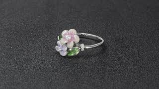 Shimmering Enamel Floral Ring