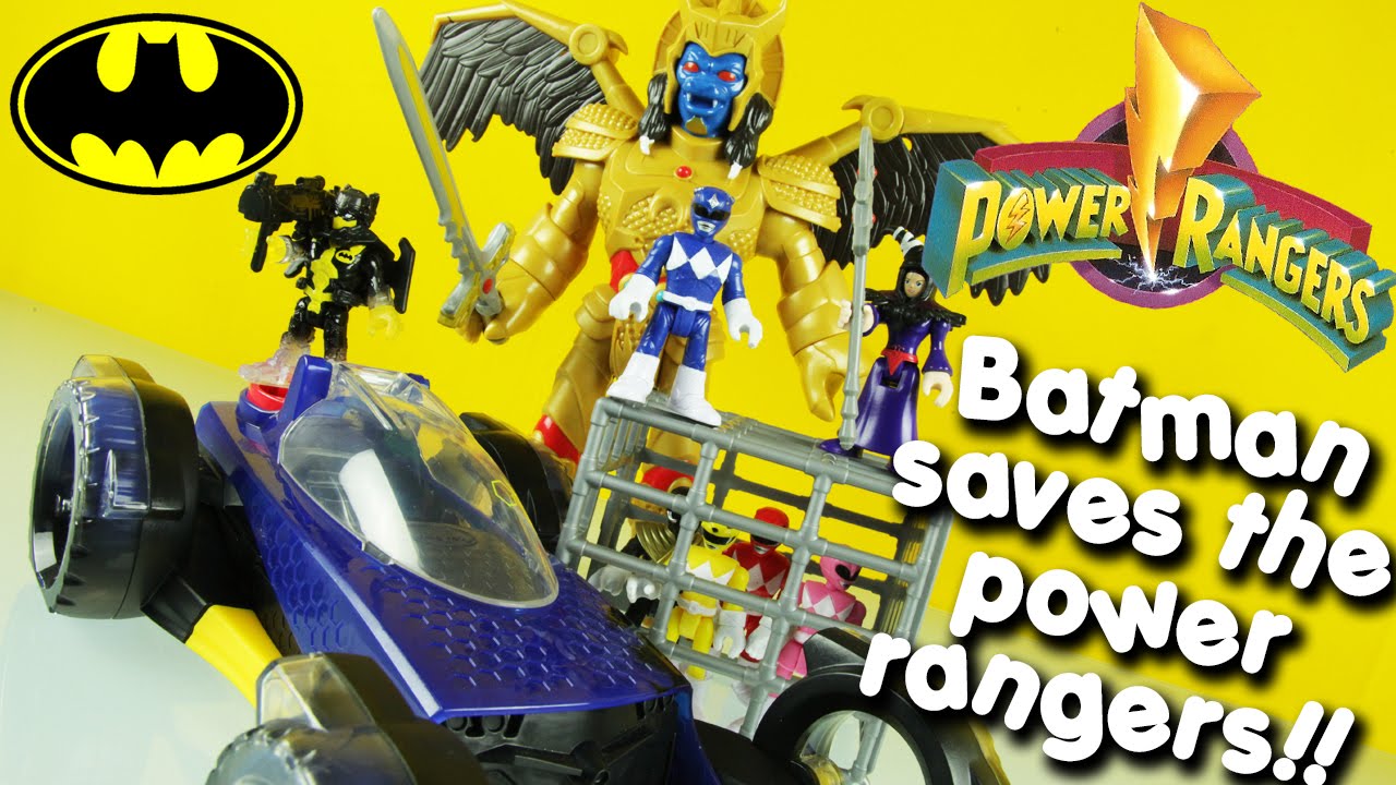 Batman & New Batmobile Saves Power Rangers from Rita Rupulsa & New Goldar imaginext toys unboxing