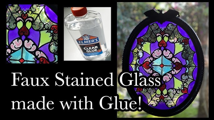 How to make Faux Stained Glass with Acrylic Paint and Glue