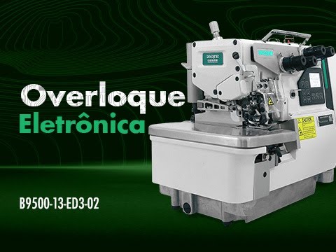 Overloque Industrial 4 Fios Eletrônica com Control Box Acoplado no Cabeçote. Modelo: B9500-13-ED3-02 Veja mais em ...