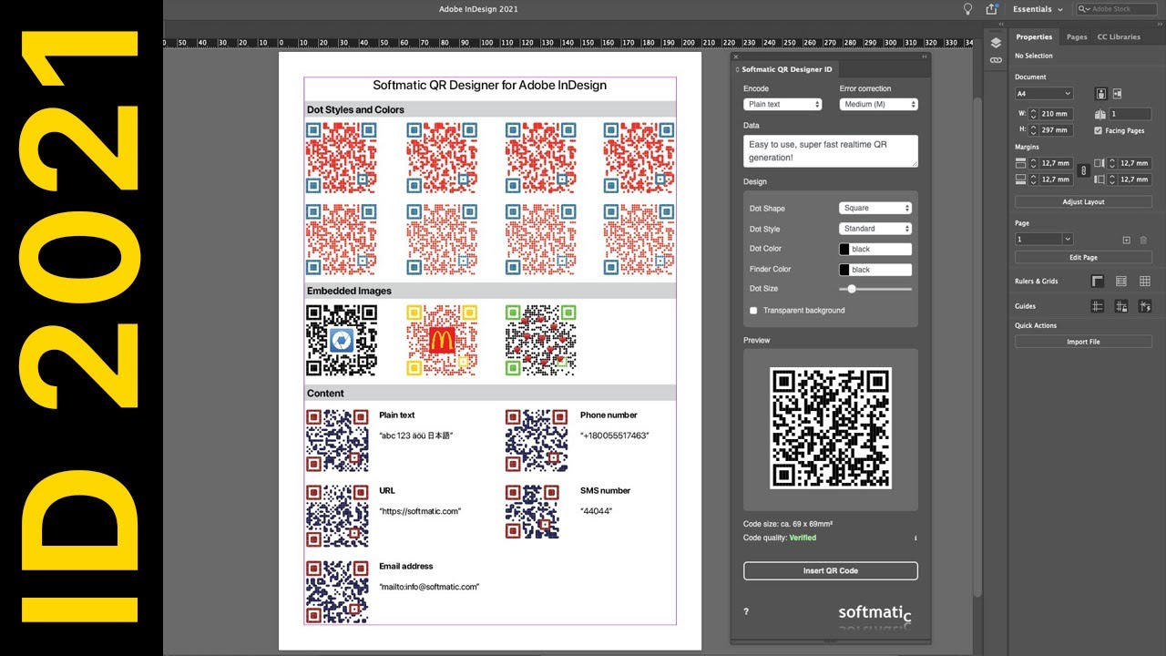 Pompeji værtinde Begge Create QR codes in Adobe InDesign - branded vanity QR with logo and images  - YouTube