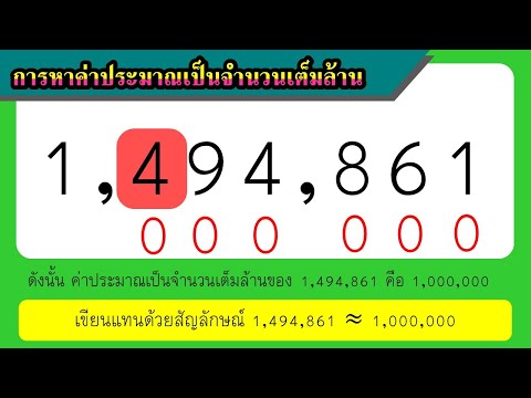การหาค่าประมาณเป็นจำนวนเต็มล้าน **หลักการง่าย เข้าใจเร็ว