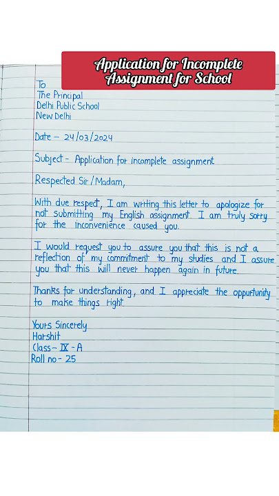 Download lagu Application for Incomplete Assignment for School#application #applicationtoprincipal #essaywriting