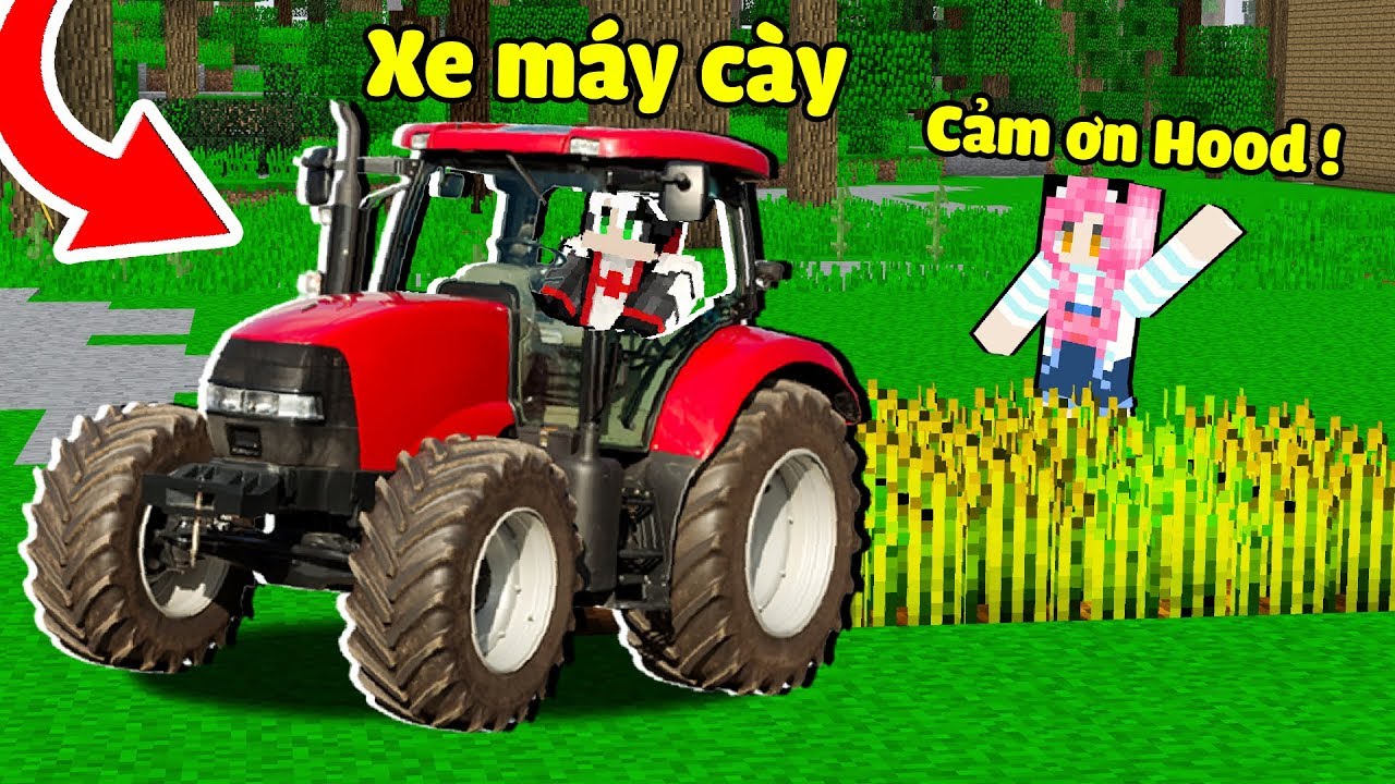 THỬ THÁCH 24 GIỜ CHẾ TẠO SIÊU XE MÁY CÀY LÀM NÔNG DÂN TRONG MINECRAFT*1 ...