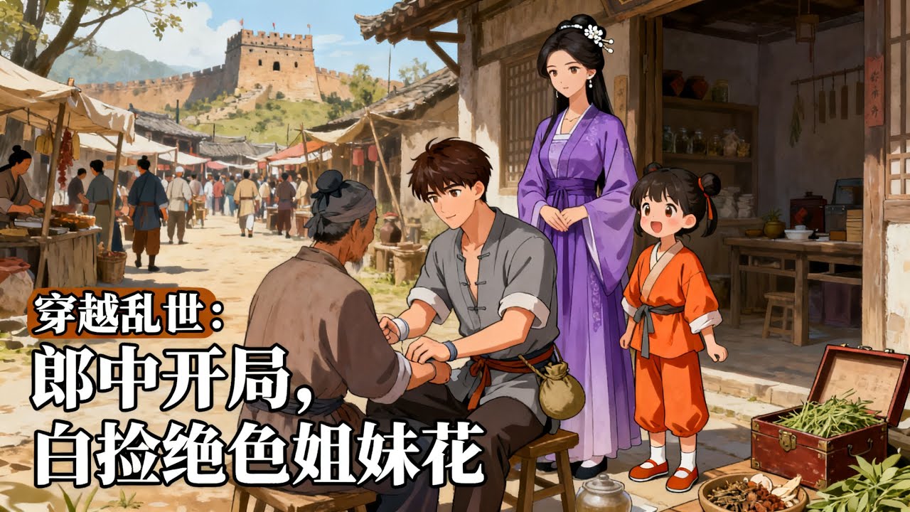 《穿越亂世：郎中開局，白撿絕色姐妹花》現代醫學生穿成窮郎中，官府發老婆卻沒人要這對罪臣之女，我反手雙收絕色姐妹，村民笑我餓死，誰知我靠現代醫術帶全家逆襲暴富。#历史#玄幻#小说