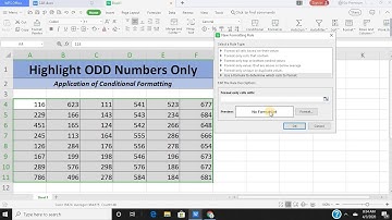 Conditional Formatting-Highlight Odd Numbers||Excel Training