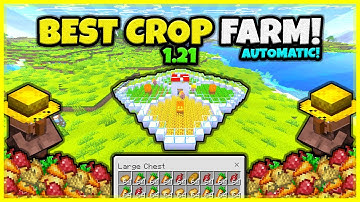BEST CROP FARM EVER!! (AUTOMATIC!) In Minecraft Bedrock 1.21