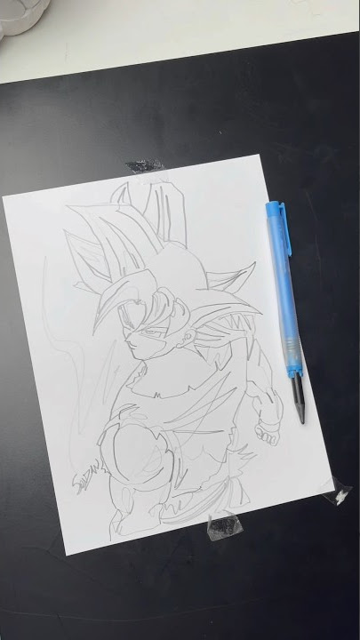 Desafio desenhar o Goku instinto superior só com um traço sem tirar a  caneta do papel #desafio #art #arts #dibujos #desenho #draw